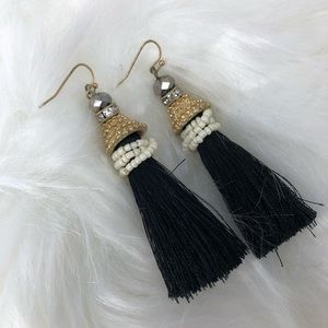 Beaded black earrings